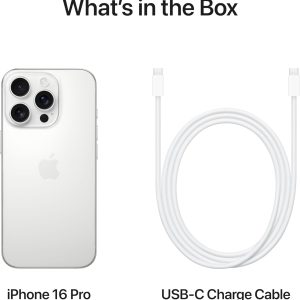 ⁦Apple iPhone 16 Pro (128 GB) - White Titanium with Face ID | Tax Paid | 2 Years Official Warranty⁩ - الصورة ⁦3⁩