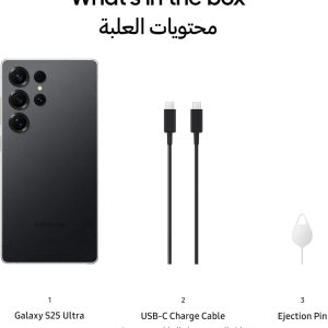 ⁦Samsung Galaxy S25 Ultra AI Phone, 256GB Storage, 12GB RAM, Titanium Black, Android Smartphone, 200MP Camera, S Pen, Long Battery Life 1 Year Warranty/Local Version⁩ - الصورة ⁦10⁩