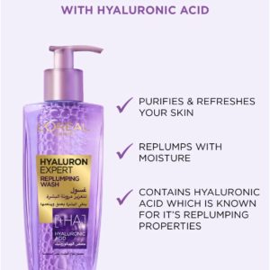 ⁦L’Oréal Paris L'Oréal Paris Hyaluron Expert Replumping Face Wash with Hyaluronic Acid, 200ml⁩ - الصورة ⁦3⁩
