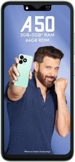 ⁦itel A50|6.6" HD+ Display with Dynamic Bar| 3GB RAM +64GB ROM, Upto 8GB RAM with Memory Fusion|Octacore Processor|8MP AI Dual Rear Cam|5000 mAh Battery | Lime Green⁩ - الصورة ⁦2⁩