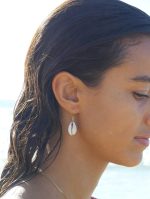 ⁦Natural Shell Cowrie Earrings Beach Seashell Drop Earrings Girls Earring Fashion Accessories⁩ - الصورة ⁦3⁩