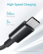 ⁦Anker USB-C to USB A 2.0 cable (6ft/1.8m), High Durability Long life Strong Fast Type C Braided Charging Cable Compatible with All Android Devices Samsung S24, S23 And iPhone 16 And more⁩ - الصورة ⁦2⁩