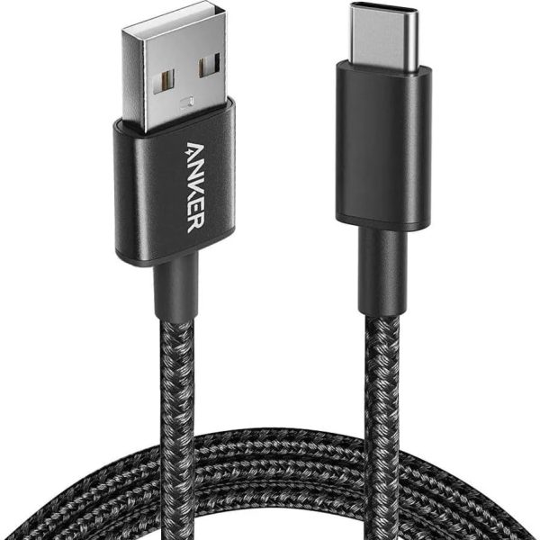 Anker USB-C to USB A 2.0 cable (6ft/1.8m), High Durability Long life Strong Fast Type C Braided Charging Cable Compatible with All Android Devices Samsung S24, S23 And iPhone 16 And more