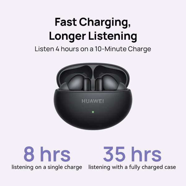 HUAWEI FreeBuds 6i, Intelligent Dynamic ANC 3.0, Punchy Bass, Fast Charging, Longer Listening, Distraction-Free Calling, IP54 Sweat- and Water-resistance, Dual-Device Connection, White
