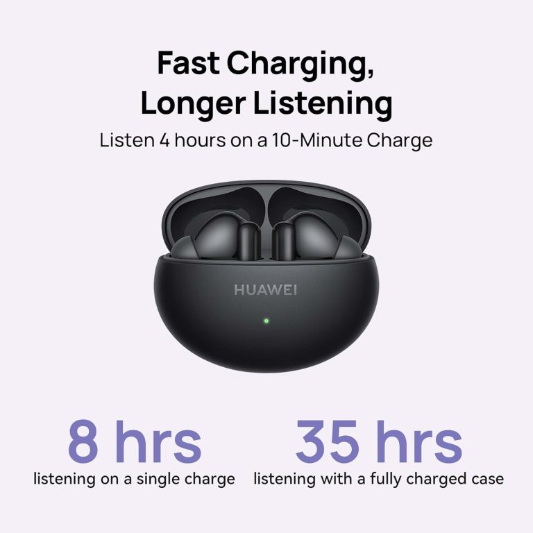 HUAWEI FreeBuds 6i, Intelligent Dynamic ANC 3.0, Punchy Bass, Fast Charging, Longer Listening, Distraction-Free Calling, IP54 Sweat- and Water-resistance, Dual-Device Connection, White