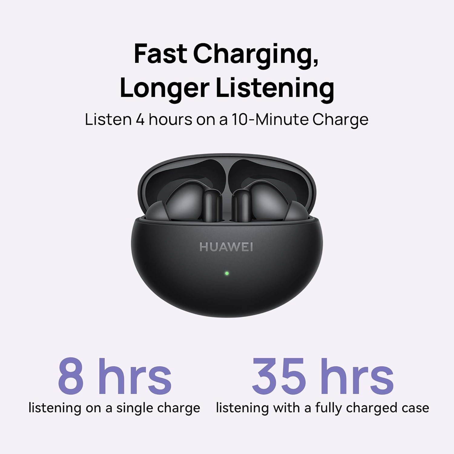 HUAWEI FreeBuds 6i, Intelligent Dynamic ANC 3.0, Punchy Bass, Fast Charging, Longer Listening, Distraction-Free Calling, IP54 Sweat- and Water-resistance, Dual-Device Connection, White