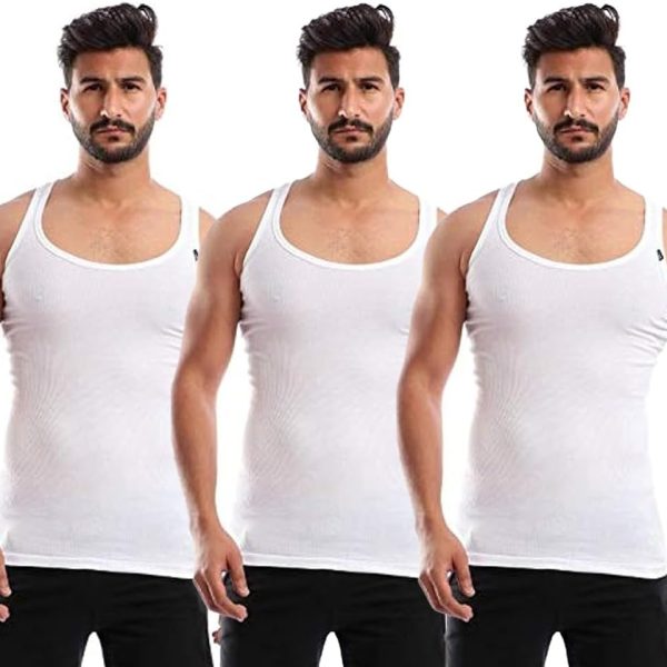 Set Of (3) Sleeveless Cotton Undershirts