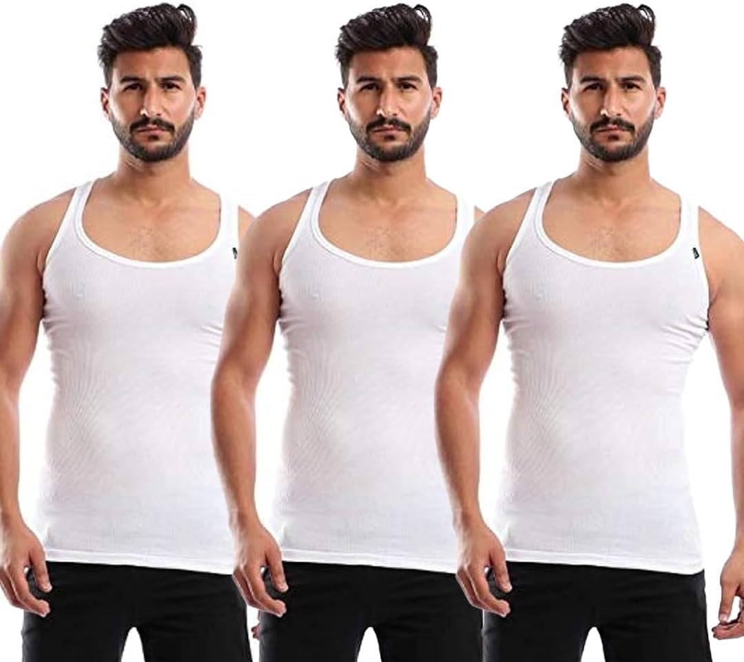 Set Of (3) Sleeveless Cotton Undershirts