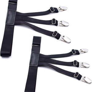 ⁦LazarsSpace Men's Shirt Stays for Tucking, Garter and Holder Securing Position - Black, 3, M⁩ - الصورة ⁦6⁩