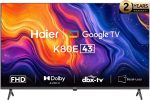 Haier H43K80EF- 43 Inch FHD Smart Google TV - Dolby Audio - Stereo Speaker - Voice Control - HDR10 - Chromecast- HDMI 2.1 - Bezel-Less Design