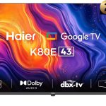 Haier H43K80EF- 43 Inch FHD Smart Google TV - Dolby Audio - Stereo Speaker - Voice Control - HDR10 - Chromecast- HDMI 2.1 - Bezel-Less Design