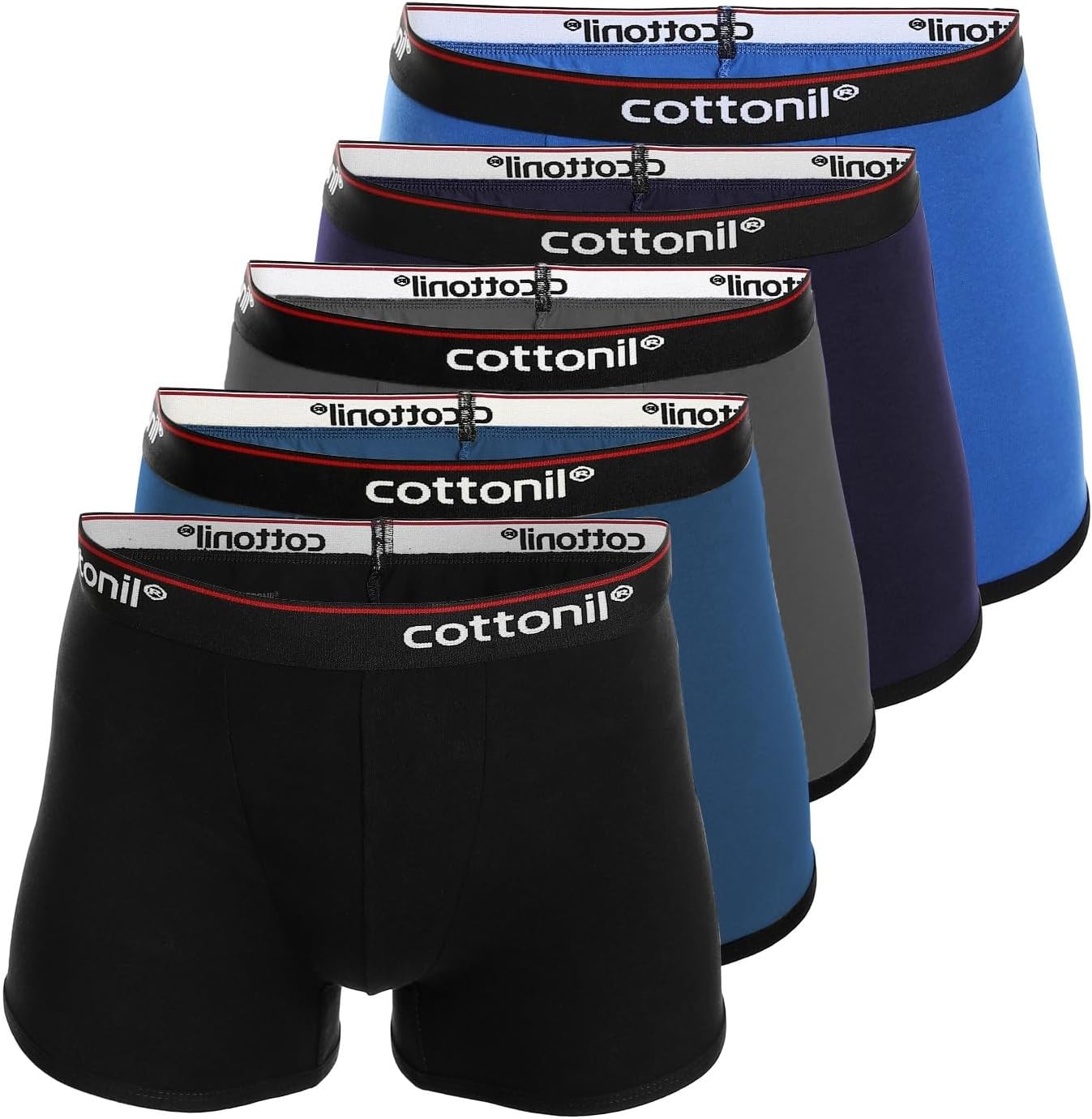 Cottonil Men Set of 5 Everyday Boxer Shorts (pack of 5)