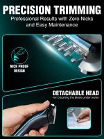 ⁦VGR Professional Cordless Rechargeable Beard Trimmer with Guide Brush for Men, Black, V-055⁩ - الصورة ⁦4⁩