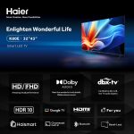 ⁦Haier H43K80EF- 43 Inch FHD Smart Google TV - Dolby Audio - Stereo Speaker - Voice Control - HDR10 - Chromecast- HDMI 2.1 - Bezel-Less Design⁩ - الصورة ⁦2⁩