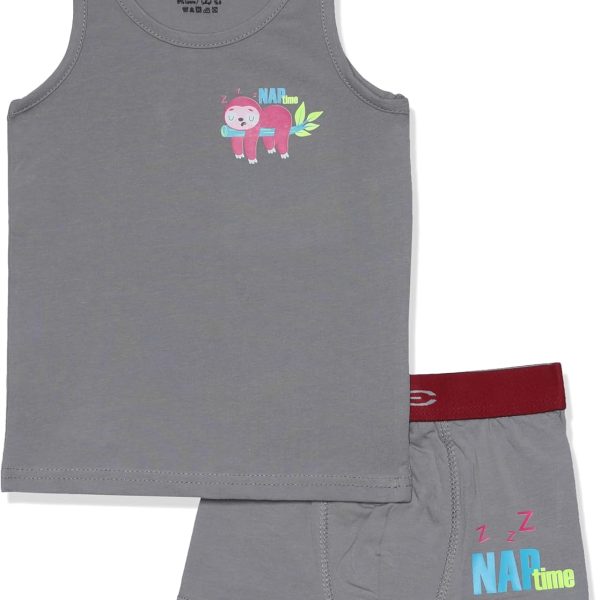 Dice Boys Tank Top with different prints and Boxer Shorts Underwear (pack of 2)