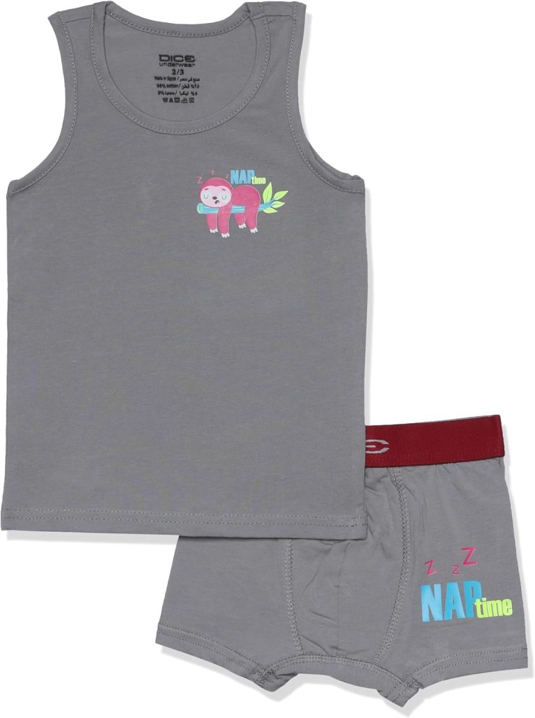 Dice Boys Tank Top with different prints and Boxer Shorts Underwear (pack of 2)
