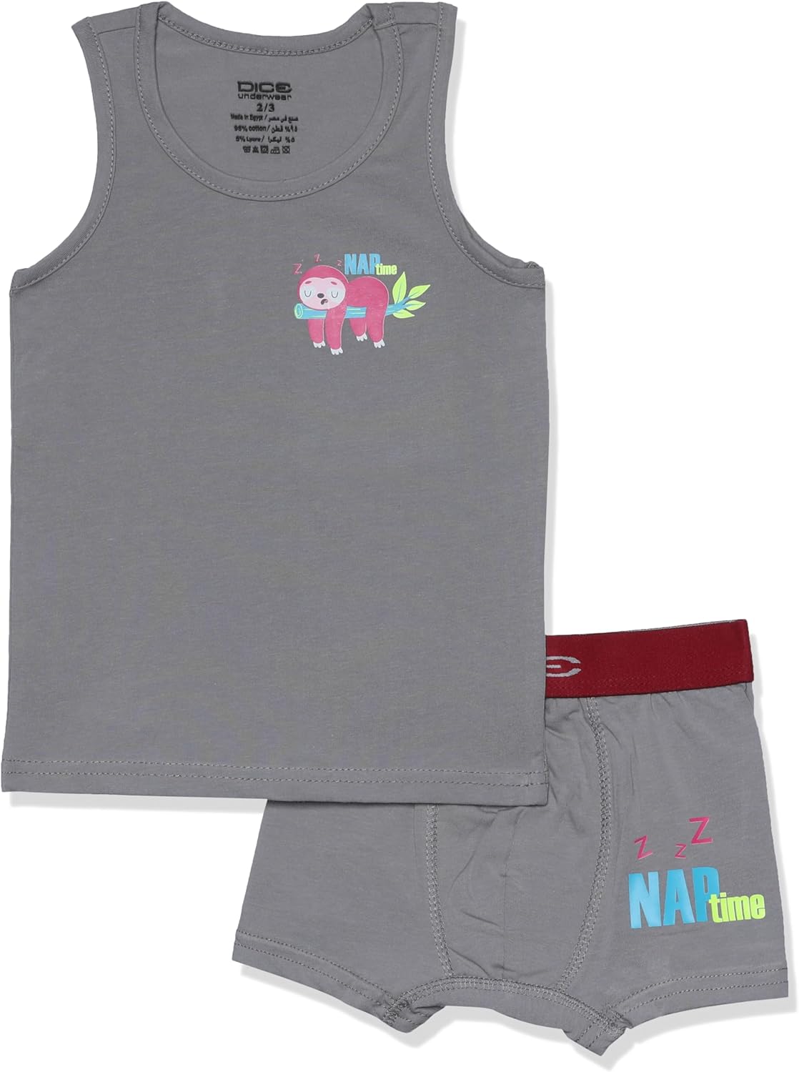 Dice Boys Tank Top with different prints and Boxer Shorts Underwear (pack of 2)