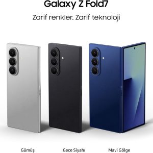 ⁦Samsung Galaxy Z Fold7, Artificial Intelligence Phone, Blue Shade, 256GB Storage, 12GB Memory, 200MP Camera, 3nm Processor, 4400mAh Battery (Samsung Turkey Guaranteed)⁩ - الصورة ⁦3⁩