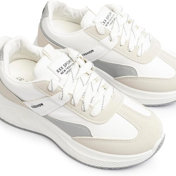 Women’s Fashion Sneakers – Lightweight Casual Walking Shoes, Comfortable Lace-Up Trainers for Everyday Wear R5