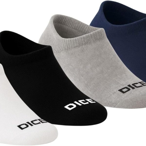 Dice Pack of 4 Cotton Mini Socket Socks for Men