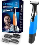 Kemei km-1910 eyebrow and beard trimmer for men works wet and dry