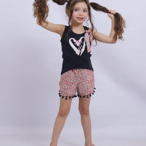 ⁦Pajamas Girls Lycra Cotton T-Shirt Short Summer Comfortable Light Wear Girls Stylish Soft Sleep Home Fashion Hot Weather Code 849⁩ - الصورة ⁦2⁩