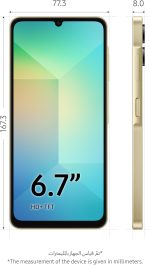 ⁦Samsung Galaxy A06 LTE, Android Smartphone, Dual SIM Mobile Phone, 4GB RAM, 128GB Storage, Gold- 1 Year Warranty/Local Version⁩ - الصورة ⁦3⁩