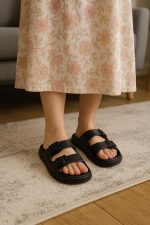 ⁦Romba Women's Summer Slippers Lightweight EVA Slippers with Two Straps and Buckles – Comfortable Water Resistant for Home Beach Pool⁩ - الصورة ⁦2⁩