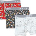 Dice boys Patterned Contrast Elastic Waist Boxer Briefs (pack of 3)
