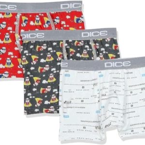 Dice boys Patterned Contrast Elastic Waist Boxer Briefs (pack of 3)