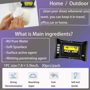⁦Generic mens Sneaker Cleaning wipes Shoe Care Product, Natural, Large⁩ - الصورة ⁦3⁩