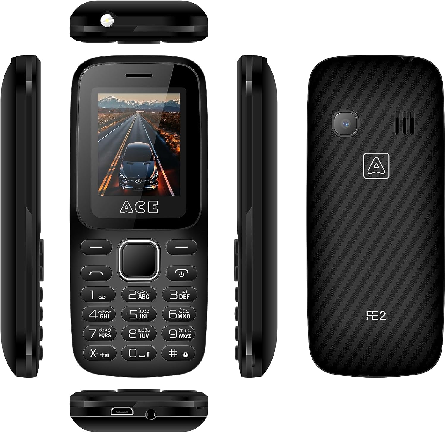 ACE FE2 Dual SIM with camera 1GB Ram+1GB ROM (1.77 Inches) (2G) - (Black)