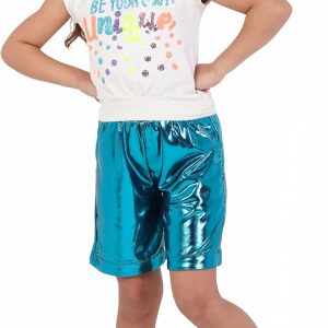 ⁦Girls Set T-Shirt with Shorts Metallic Fashion Outerwear Girls Casual Summer Fashion Light Bright Colors Bold Comfortable Materials Code 2006⁩ - الصورة ⁦8⁩