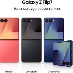 ⁦Samsung Galaxy Z Flip7, AI Phone, Night Black, 256GB storage, 12GB Memory, 50MP Camera for Selfie, 3nm Processor, 4300mAh Battery (Samsung Turkey Guaranteed)⁩ - الصورة ⁦3⁩