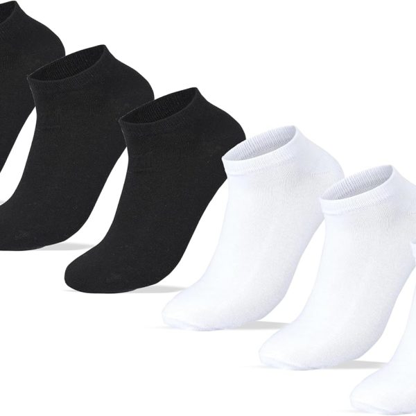 Sam Socks Set Of 6 Ankle Women White & Black size 36-40 EU- fitted