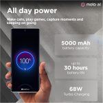 ⁦MOTOROLA Edge 50 Fusion Dual Sim 5G, 12GB RAM, 512GB ROM, Android 14, Marshmallow Blue⁩ - الصورة ⁦4⁩