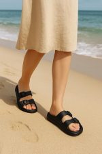 ⁦Romba Women's Summer Slippers Lightweight EVA Slippers with Two Straps and Buckles – Comfortable Water Resistant for Home Beach Pool⁩ - الصورة ⁦4⁩