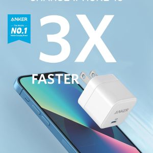 ⁦Anker USB C Charger, 20W Fast Charger with Foldable Plug, PowerPort III 20W Cube Charger for iPhone 14/14 Plus/14 Pro/14 Pro Max/13, Galaxy, Pixel 4/3, iPad/iPad Mini, Charging Cable is not included⁩ - الصورة ⁦2⁩