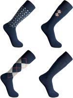 ⁦Hendam Mens Pairs of Soft Classic Grey Pattern Cotton Socks Pack of 4 Socks (pack of 4)⁩ - الصورة ⁦2⁩