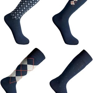 ⁦Hendam Mens Pairs of Soft Classic Grey Pattern Cotton Socks Pack of 4 Socks (pack of 4)⁩ - الصورة ⁦2⁩