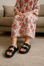 ⁦Romba Women's Summer Slippers Lightweight EVA Slippers with Two Straps and Buckles – Comfortable Water Resistant for Home Beach Pool⁩ - الصورة ⁦3⁩