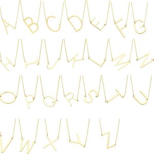 ⁦Letter Charm - Elegant English Alphabet Necklace for Valentine's Day, Suitable for Lovers, Fashion Enthusiasts, Women and Girls, Makes a Stunning Gift for Fashion and Love Celebrations⁩ - الصورة ⁦2⁩