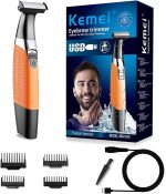 ⁦KEMEI Electric razor, Orange⁩ - الصورة ⁦2⁩