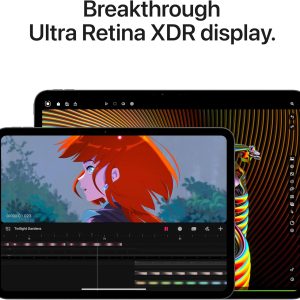 ⁦Apple iPad Pro 13-Inch (M4): Built for Apple Intelligence, Ultra Retina XDR Display, 256GB, 12MP Front/Back Camera, LiDAR Scanner, Wi-Fi 6E + 5G Cellular, All-Day Battery Life — Space Black⁩ - الصورة ⁦3⁩