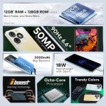 ⁦Itel P55 8GB RAM 128GB Storage Smartphone, 6.6 Inch Size, Moonlit Black - 1 Year Warranty/Local Version⁩ - الصورة ⁦3⁩