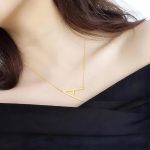⁦Initial Necklace - Stylish English Letter Pendant for Valentine's Day Gifts, Trendy Jewelry for Women and Girls, Perfect for Fashion Lovers, Special Occasions, and Romantic Surprises⁩ - الصورة ⁦5⁩
