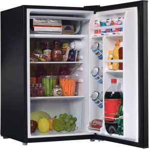 ⁦Galanz Black Compact Single Door Mini Fridge, 97L, Energy Star 5 Star, Reversible Door, Mechanical Thermostat⁩ - الصورة ⁦2⁩