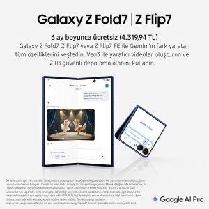 ⁦Samsung Galaxy Z Fold7, Artificial Intelligence Phone, Blue Shade, 256GB Storage, 12GB Memory, 200MP Camera, 3nm Processor, 4400mAh Battery (Samsung Turkey Guaranteed)⁩ - الصورة ⁦2⁩