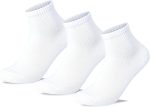Sam Socks Kids Set of 3 Half Long School Plain Socks White size 34-37 EU