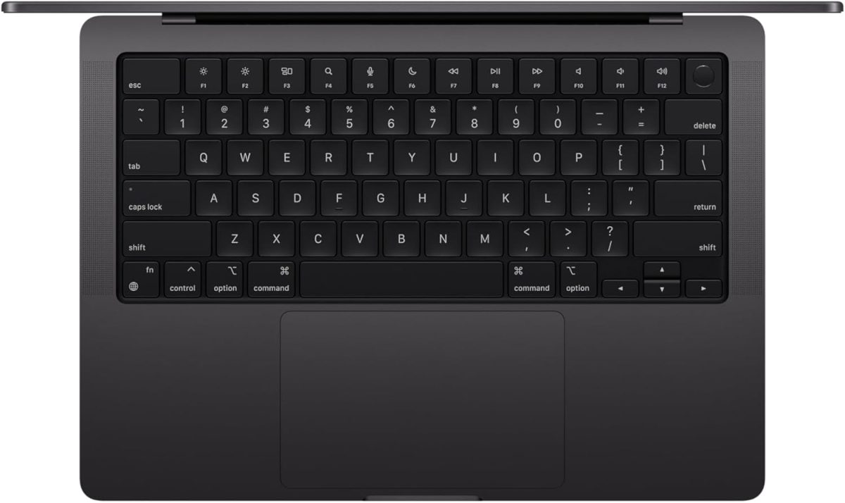 ⁦Apple 2024 MacBook Pro Laptop with M4 Pro, 12-core CPU, 16-core GPU: Built for Apple Intelligence, 14.2-inch Liquid Retina XDR Display, 24GB Unified Memory, 512GB SSD Storage; Space Black; EN Keyboard⁩ - الصورة ⁦2⁩
